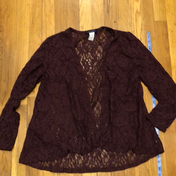 BOGO Level 8 Burgundy Lace Cardigan - Picture 1 of 9